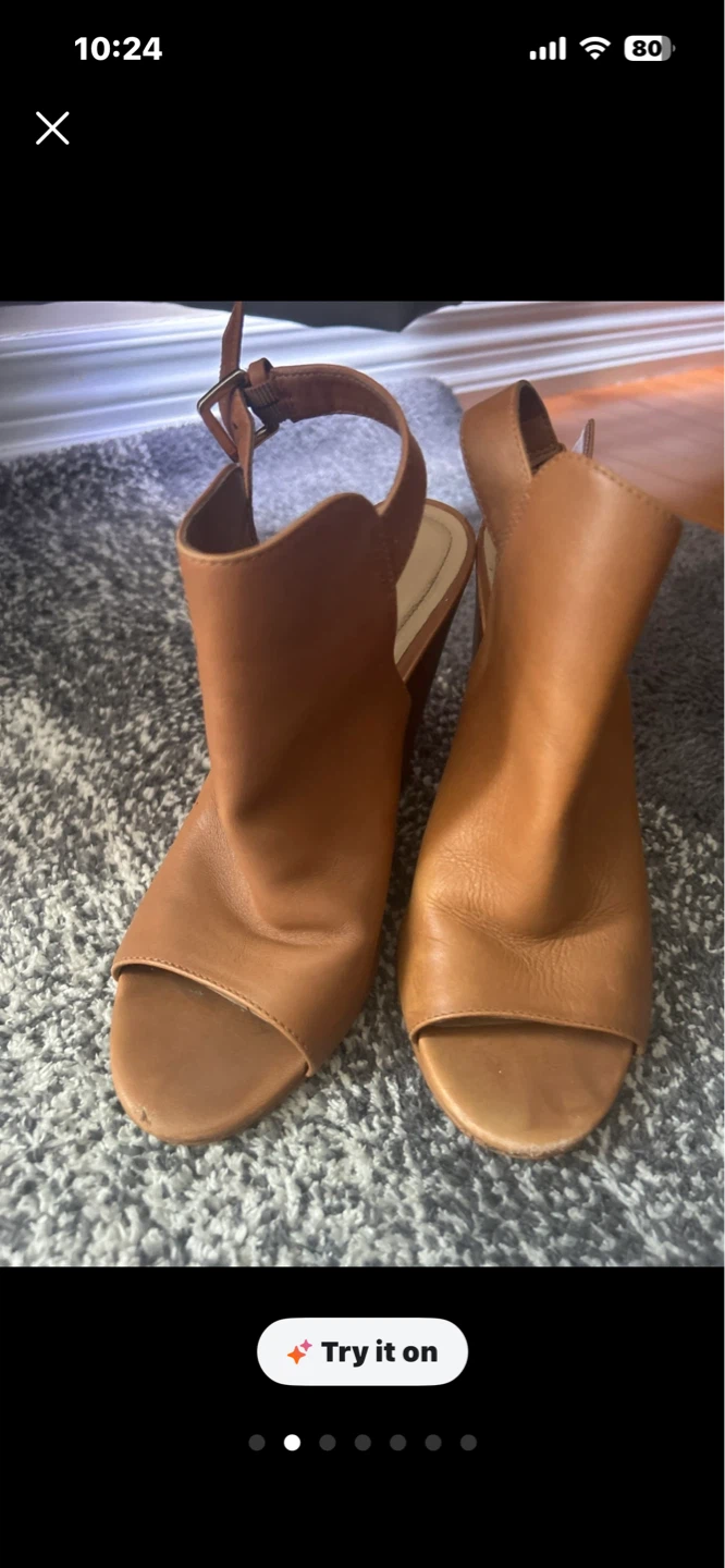 ALDO Women's Brown Leather Heeled Sandals
