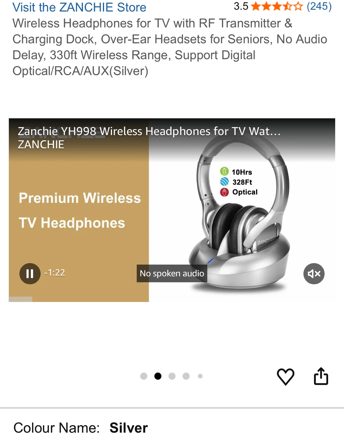 Zanchie YH998 Wireless  RF Transmitter & Charging Dock - Silver - photo 2