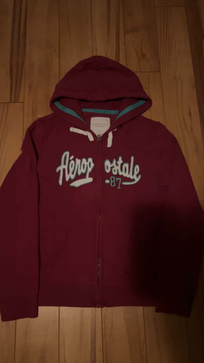 Aeropostale Burgundy Zip-Up Hoodie M/M