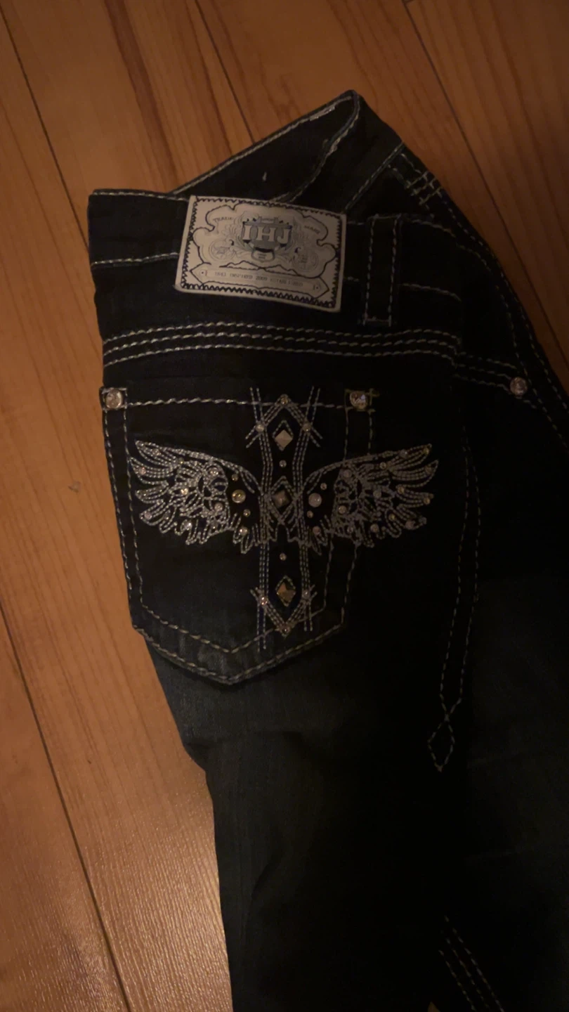 Y2K Boutique Jeans Embellished Pocket Size 28