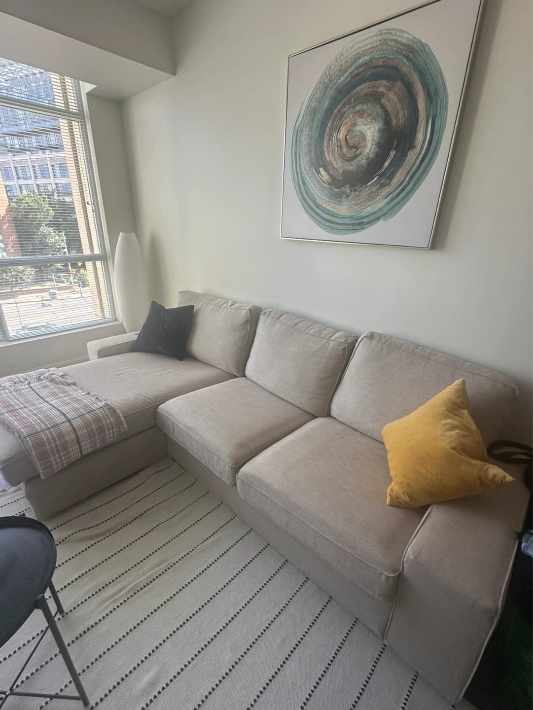 IKEA KIVIK Sectional Sofa with Chaise Light Beige
