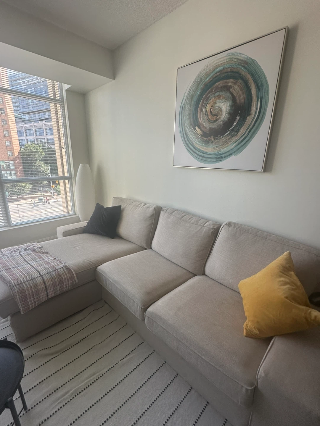 IKEA KIVIK Sectional Sofa with Chaise Light Beige - photo 3