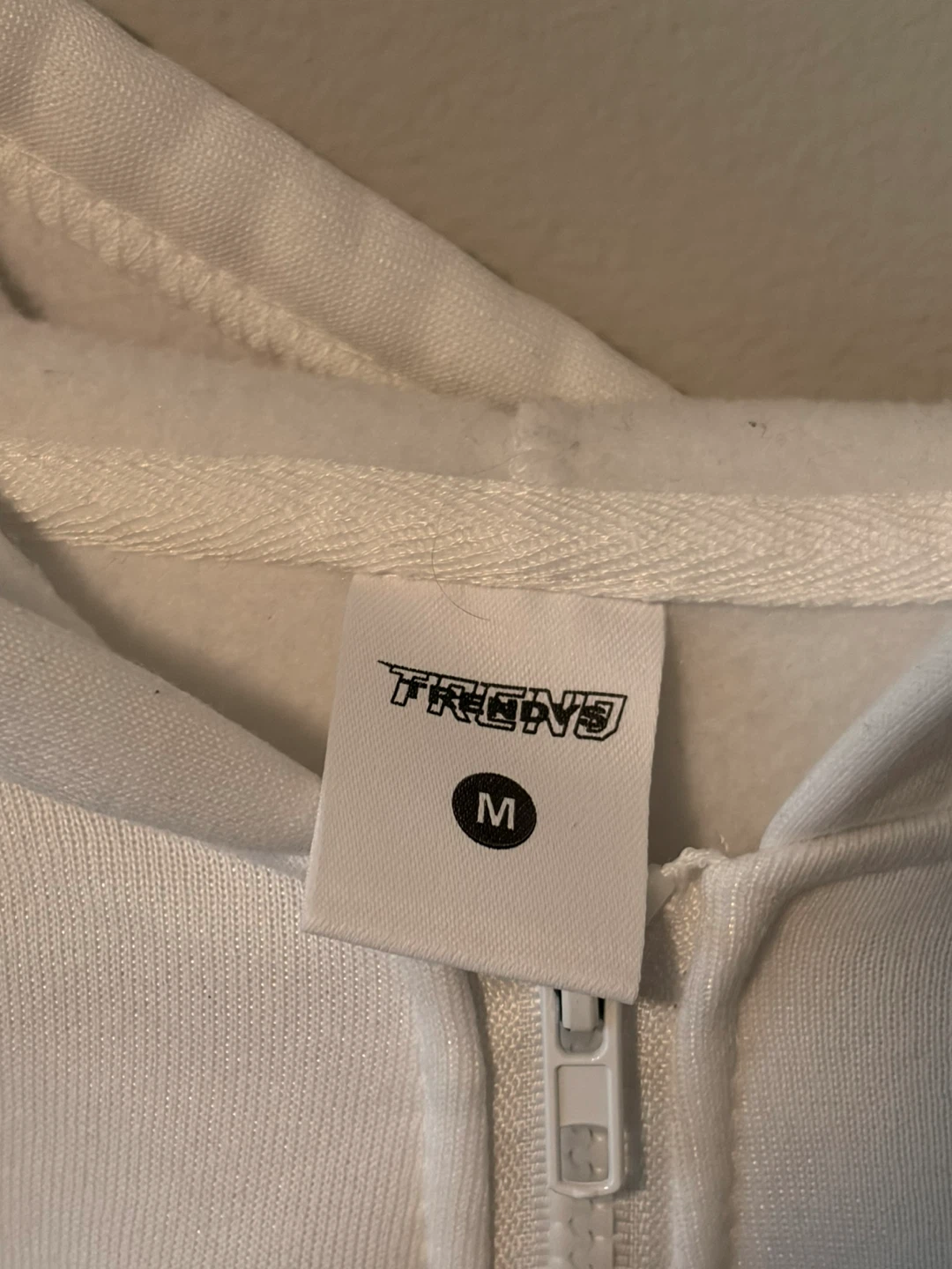 White Graphic Zip-Up Hoodie - Size M - photo 4