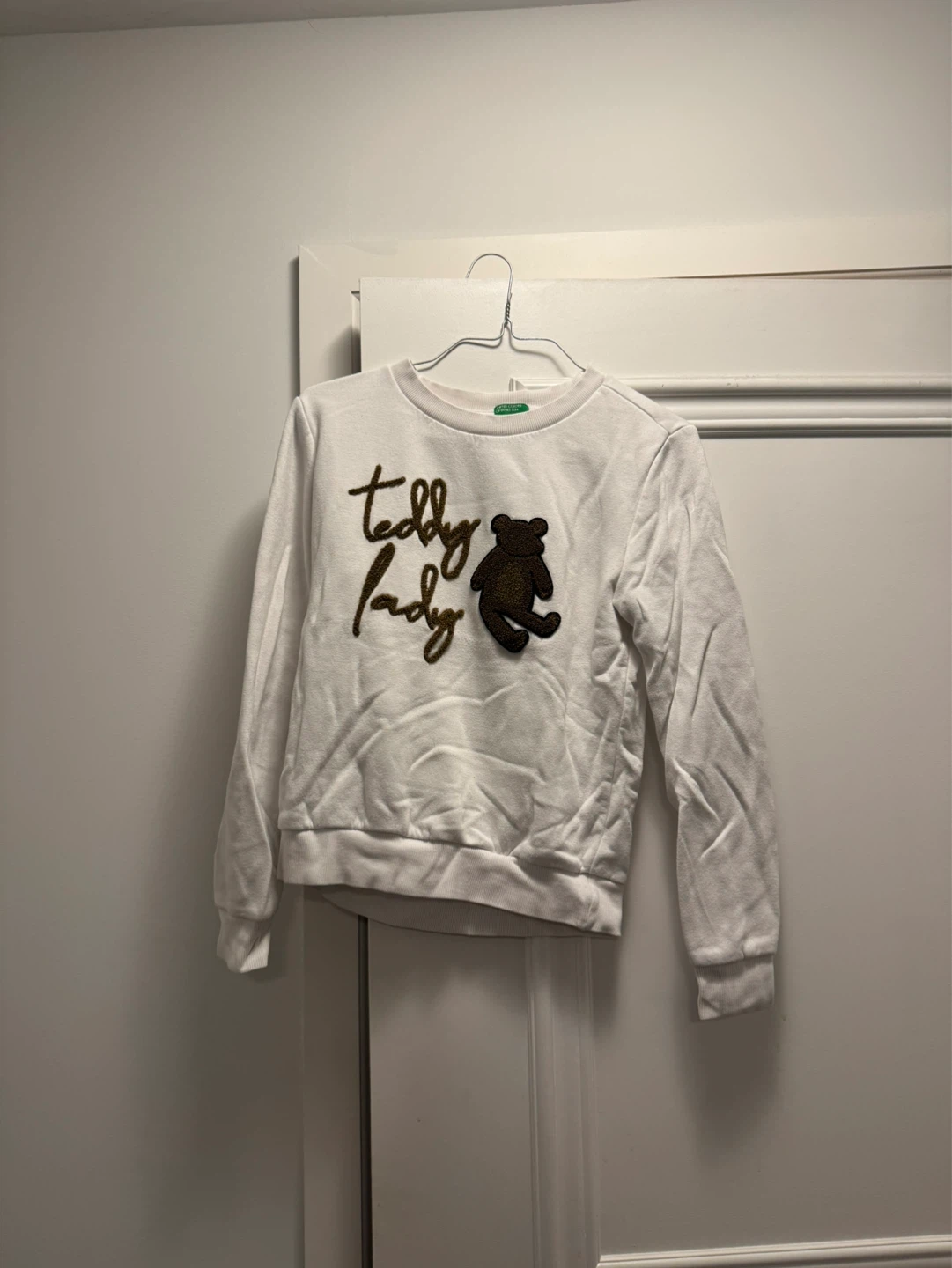 United Colors of Benetton White "Teddy Lady" Sweatshirt