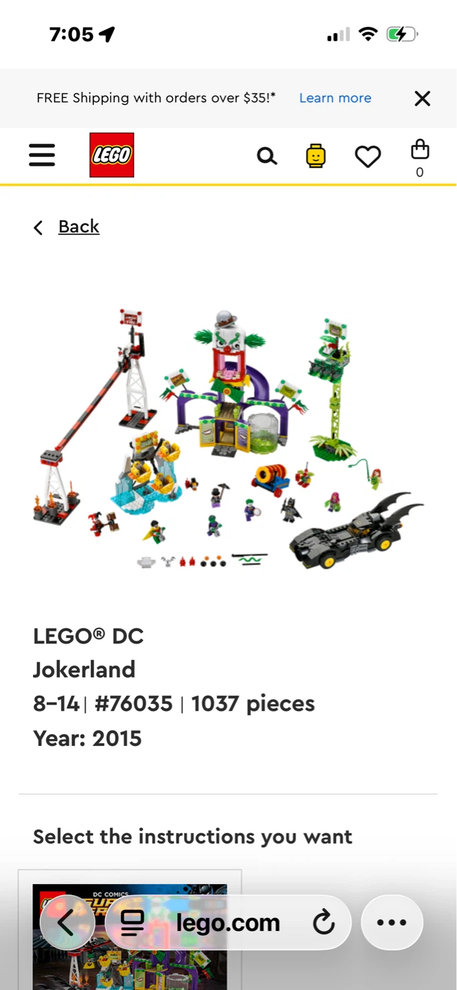 LEGO #76035 Jokerland - INCOMPLETE