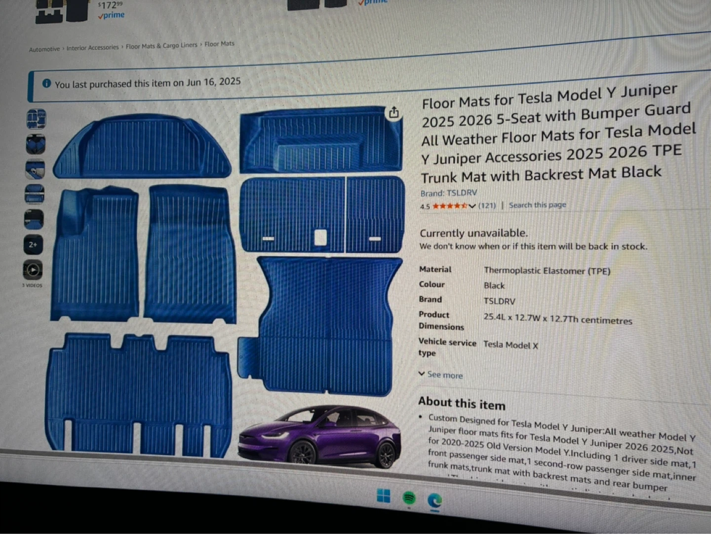 TSLDRV Floor Mats for Tesla Model Y Juniper 2025-2026