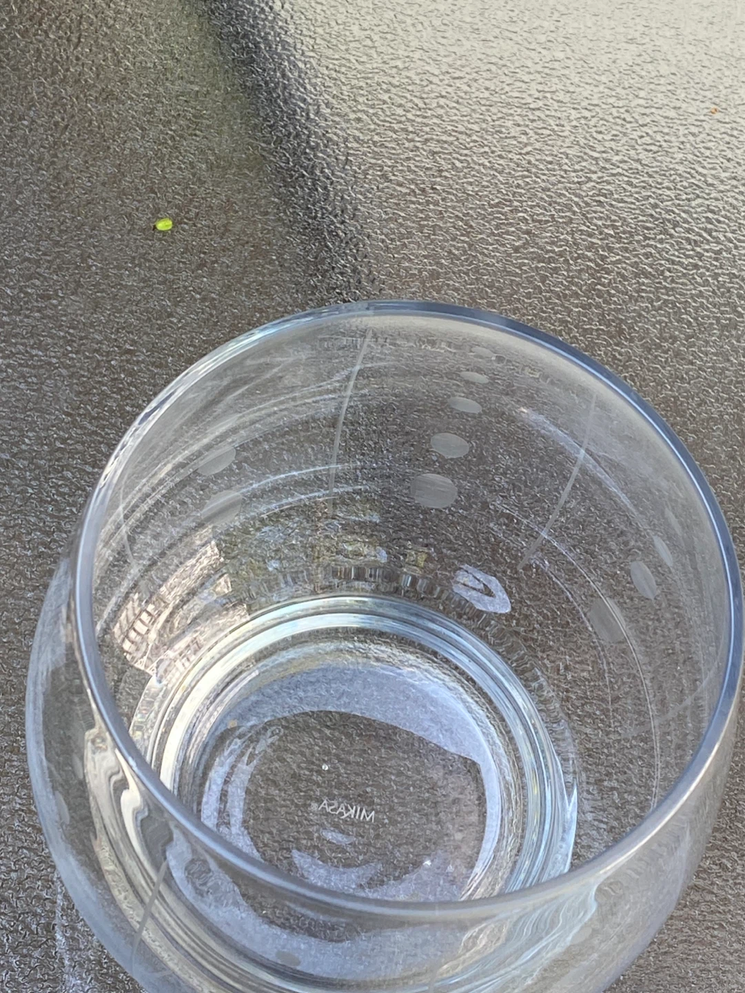 Mikasa Glass Bowl Etched Polka Dot Design 7.5 Inch Tall - photo 4