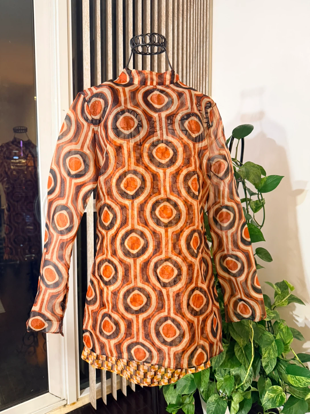 Zara Sheer Geometric Print Dress