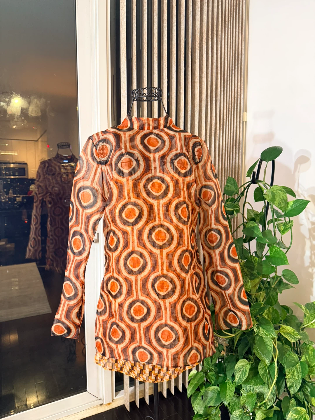 Zara Sheer Geometric Print Dress - photo 4