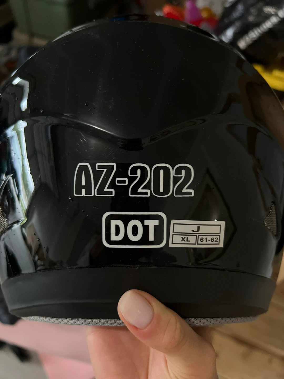 Black AZ-202 DOT Motorcycle Helmet - Size XL - photo 4