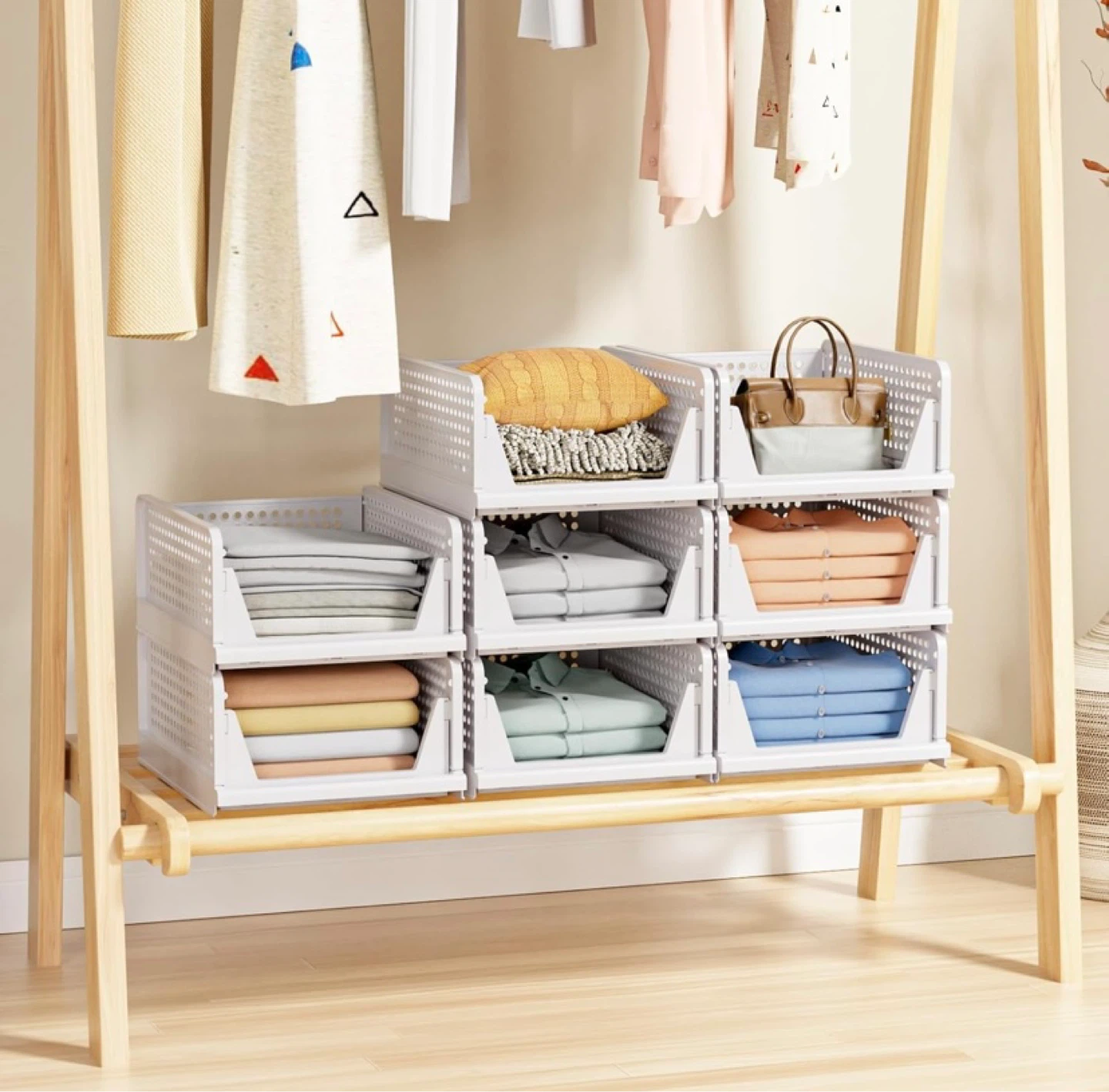 New 5 Pack Stackable Closet Storage Baskets - photo 4