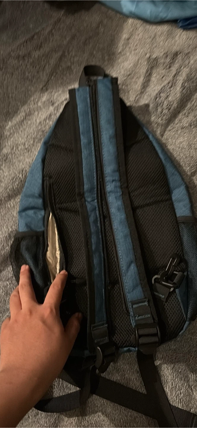 Mosiso Mini Backpack – Blue/Grey | Like New - photo 4