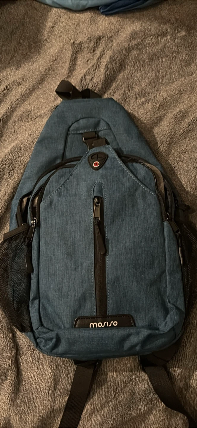 Mosiso Mini Backpack – Blue/Grey | Like New
