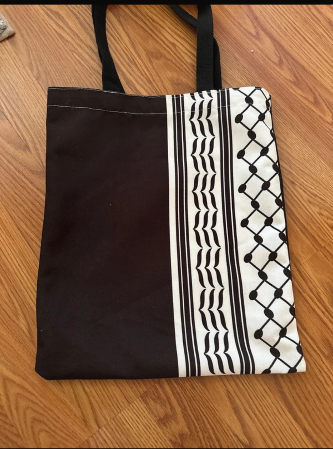 Black and White Patterned Tote Bag