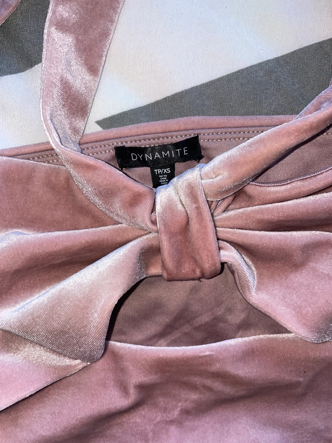 Dynamite Pink Velvet Halter Top - TP/XS - photo 3