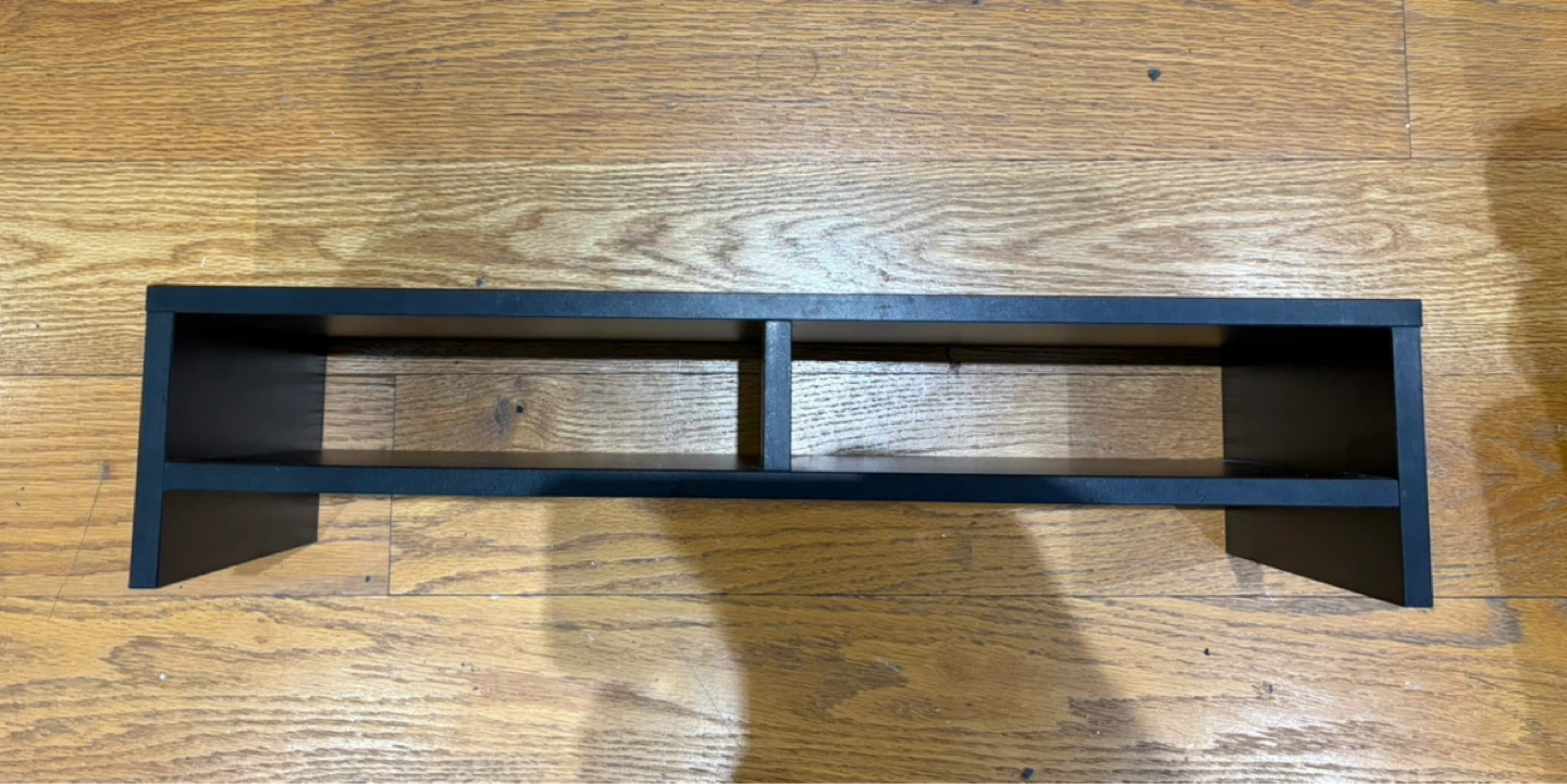 Black Monitor Riser Stand with Storage Shelf