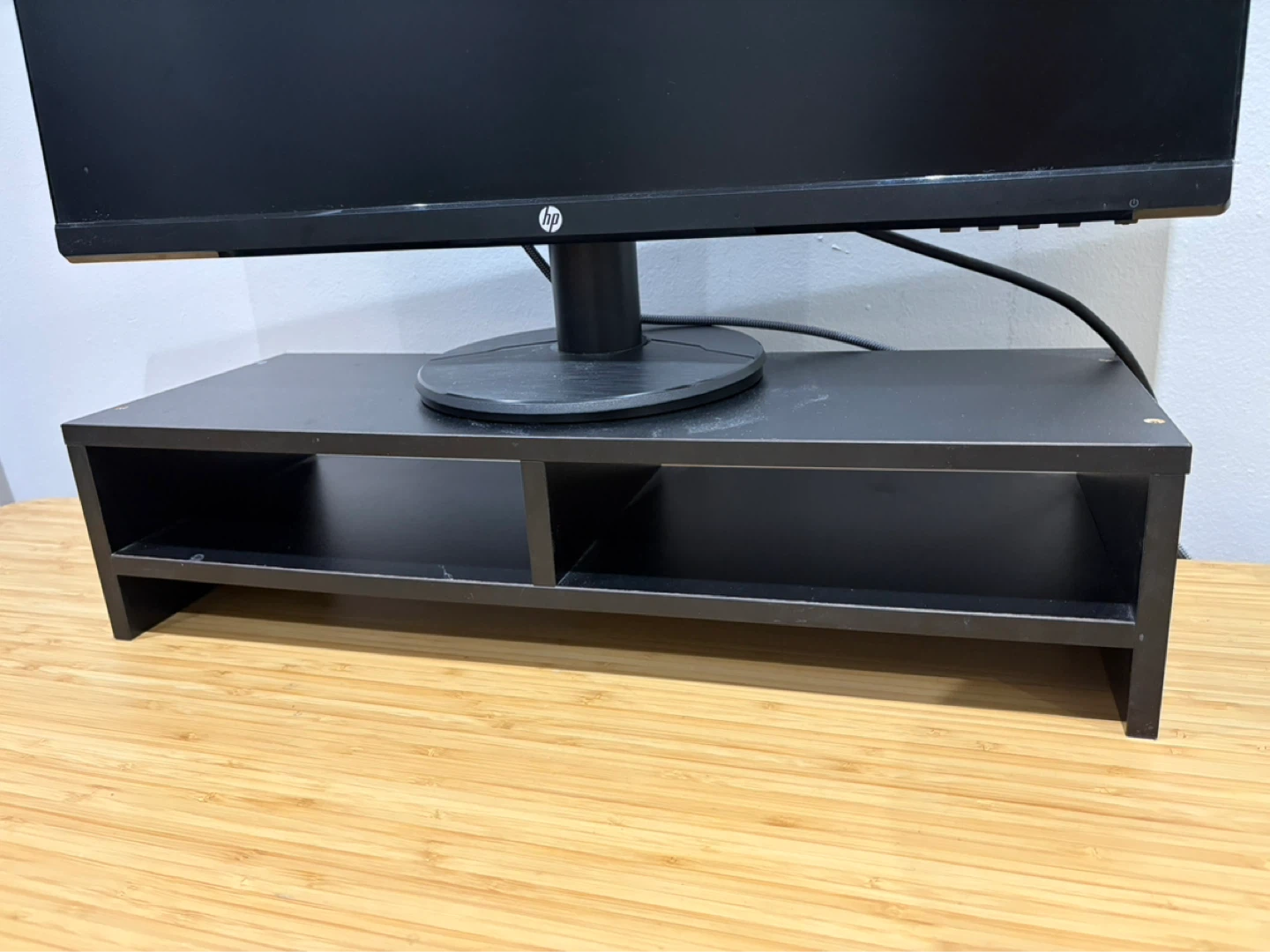Black Monitor Riser Stand with Storage Shelf - photo 2