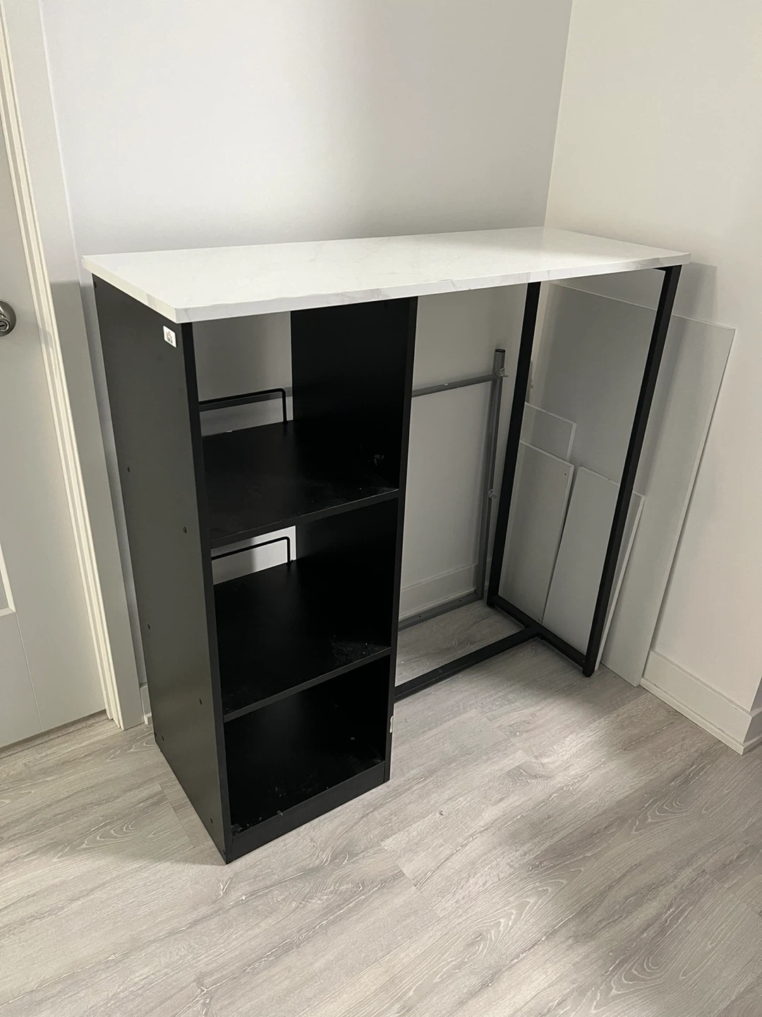 HOMCOM Bar Table with Storage Shelves - photo 2