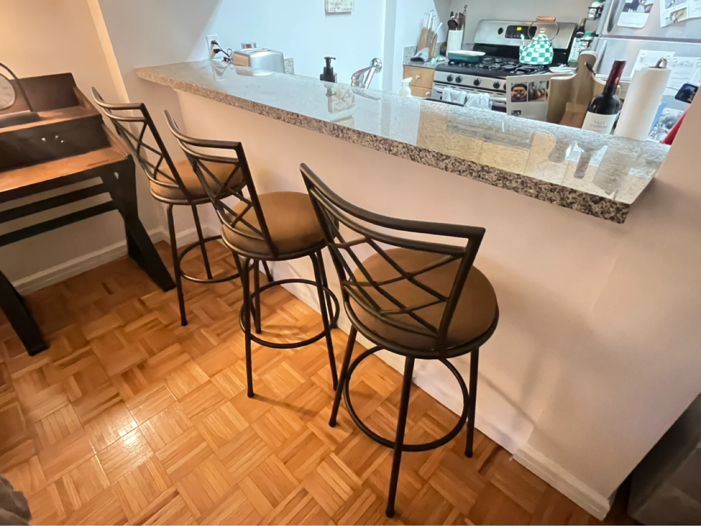 Set of 3 Swivel Bar Stools