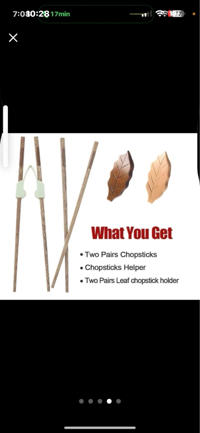 Chopstick set with helper @ leaf rests - photo 4