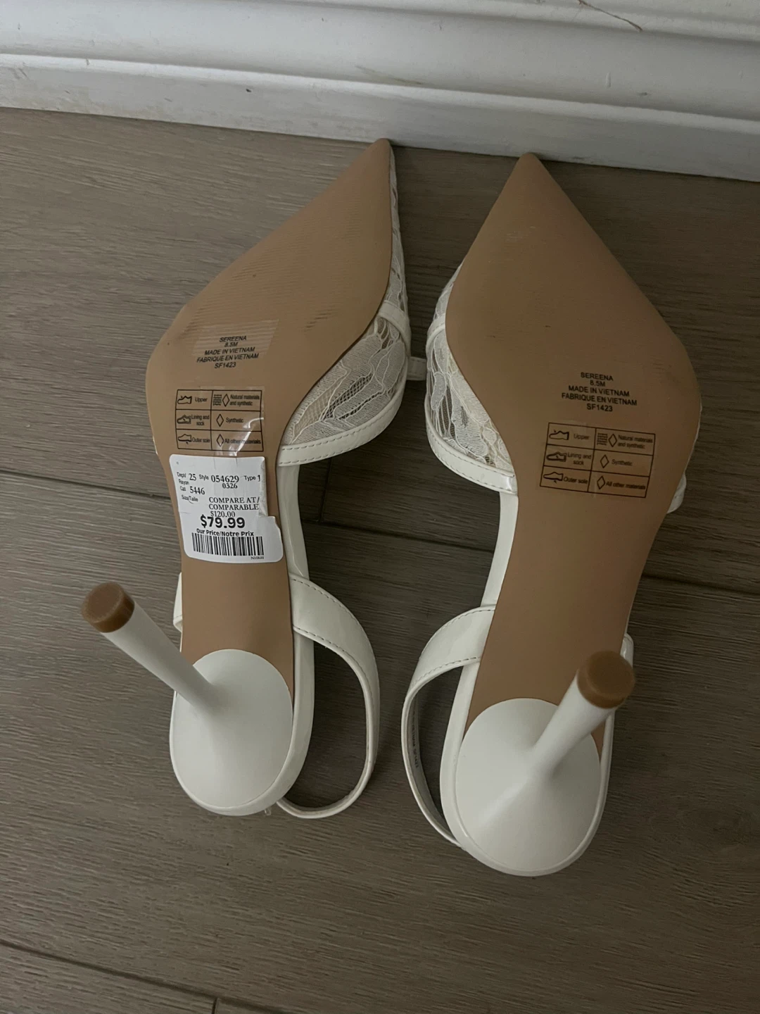 Steve Madden White Lace Slingback Heels - Size 7.5 - photo 2