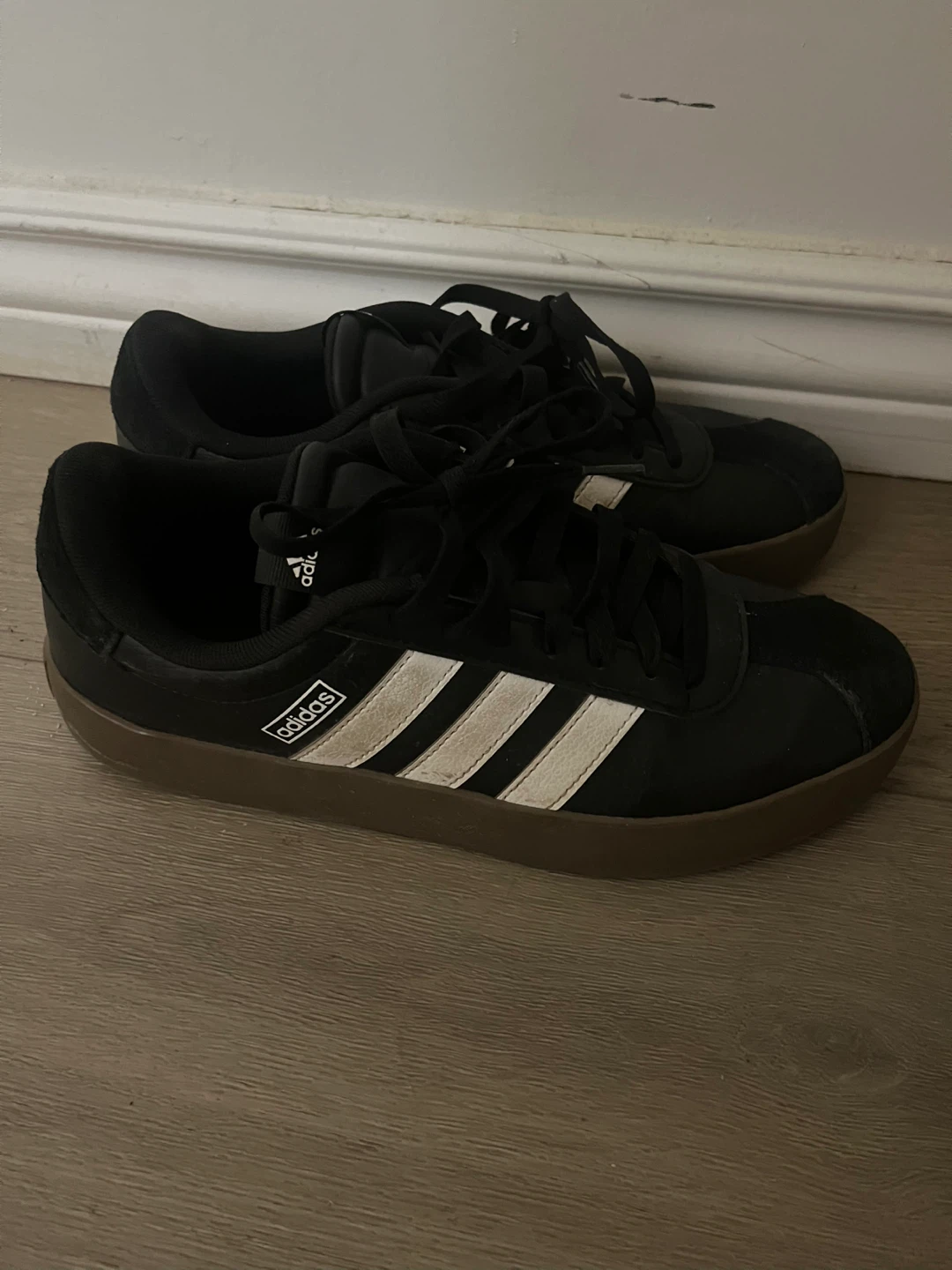Adidas Black Sneakers with Gum Sole