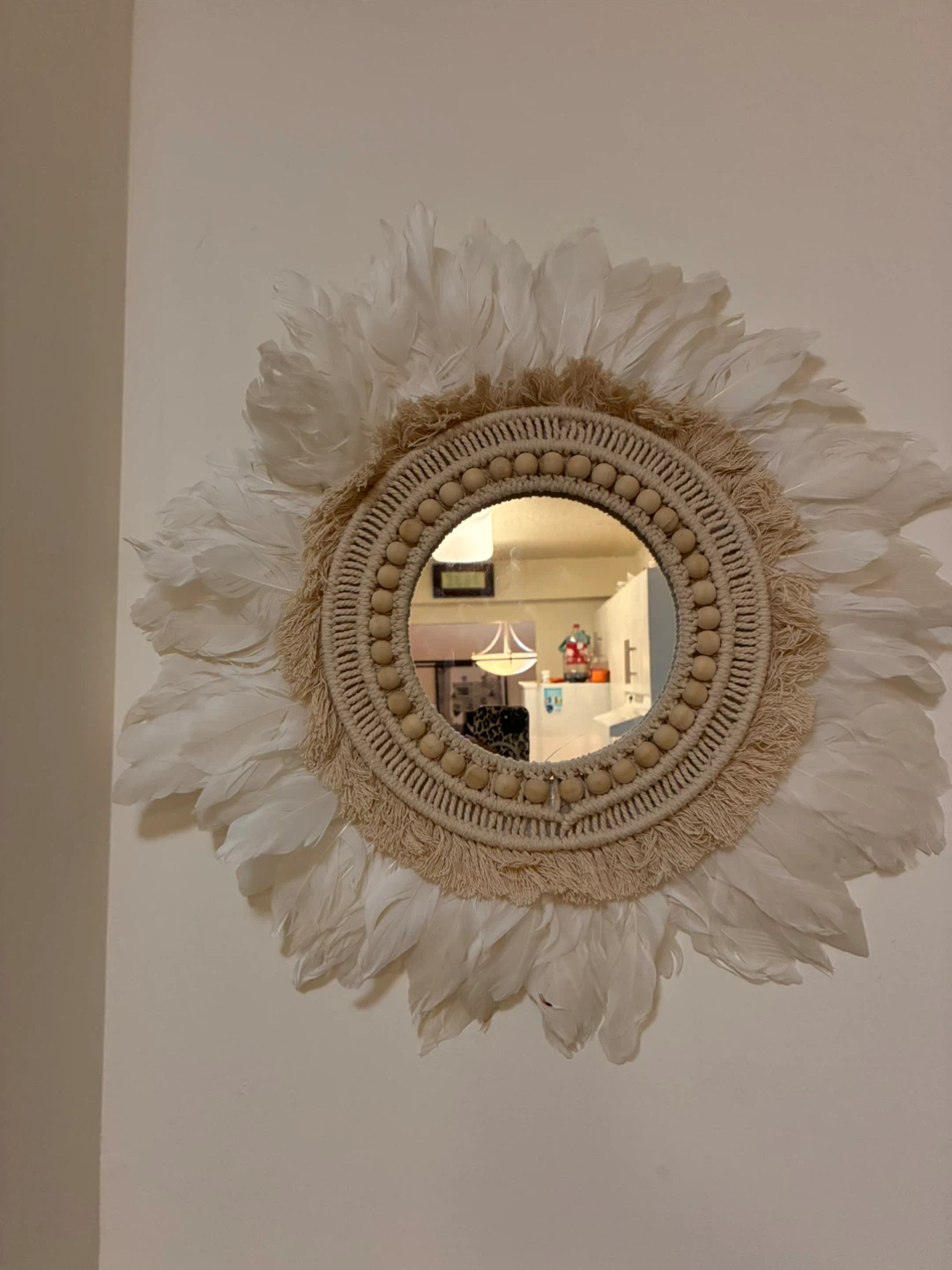 Boho Feather Macrame Wall Mirror - photo 2