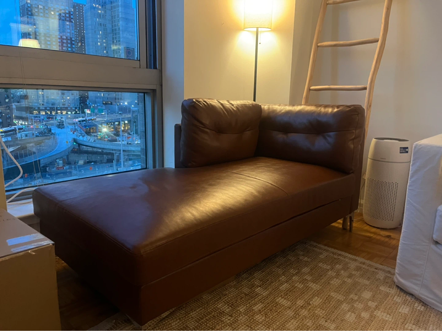Brown Leather Chaise Lounge