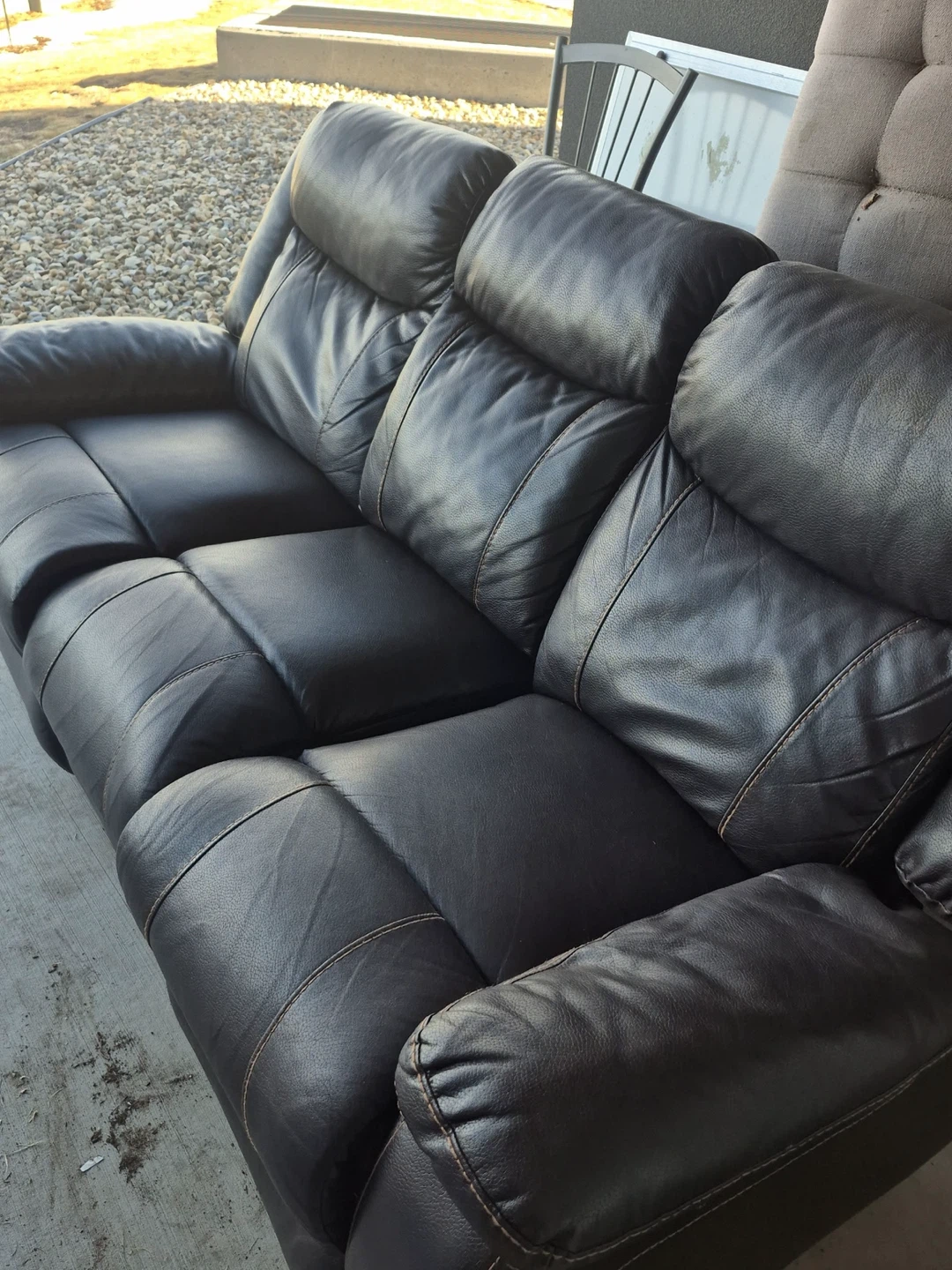 Dark Brown Faux Leather recliner