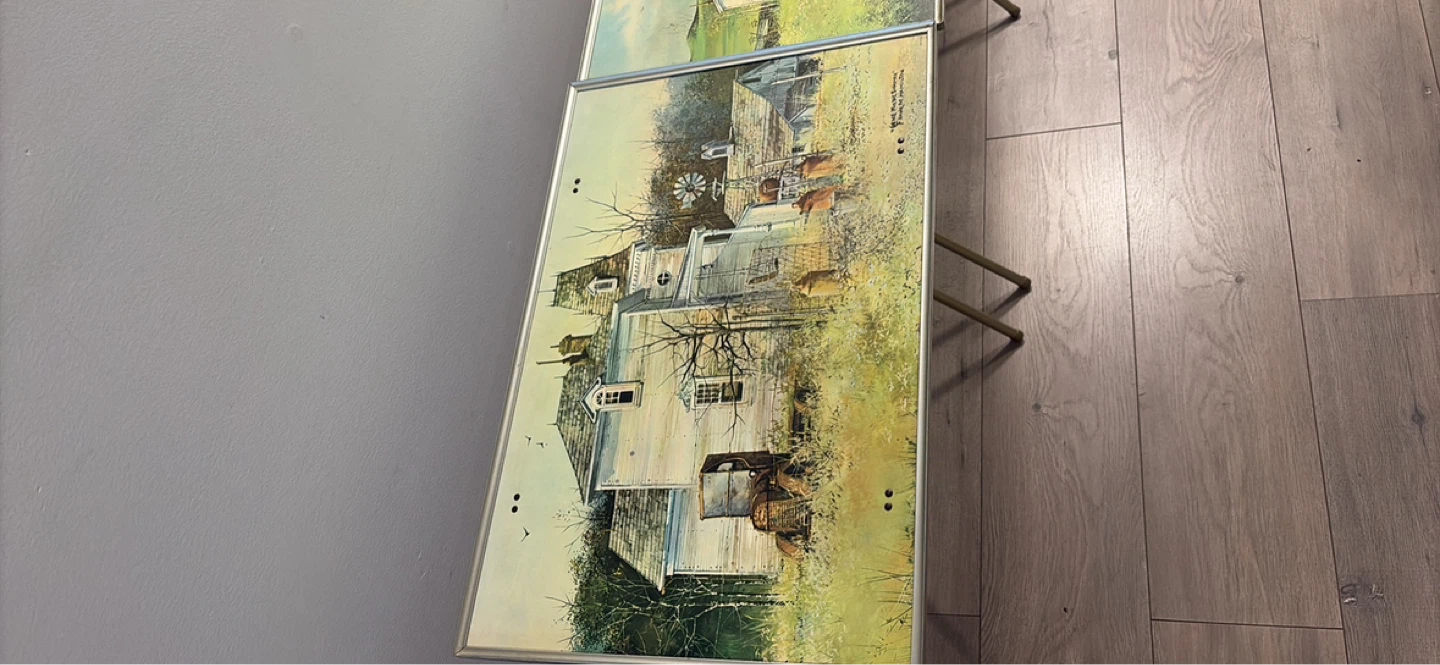 Set of 4 Vintage Farm Scene TV Trays - photo 5