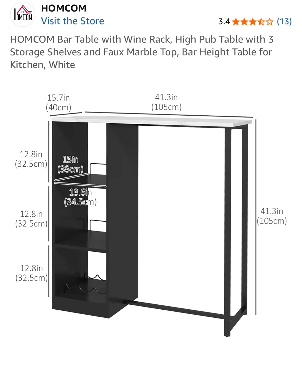 Bar Table with two chairs - used as kitchen island - photo 3