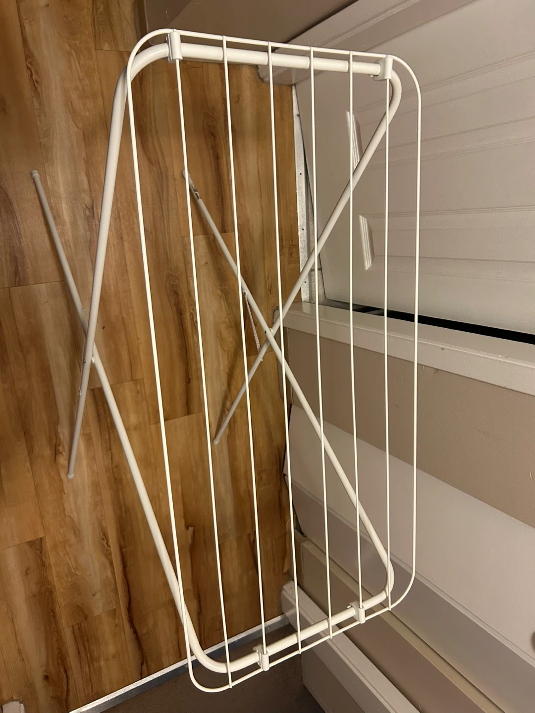 White Folding Clothes Drying Rack - photo 2