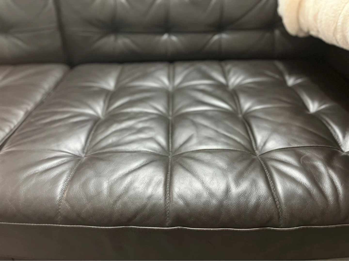 IKEA MORABO Brown Leather Sofa - photo 5