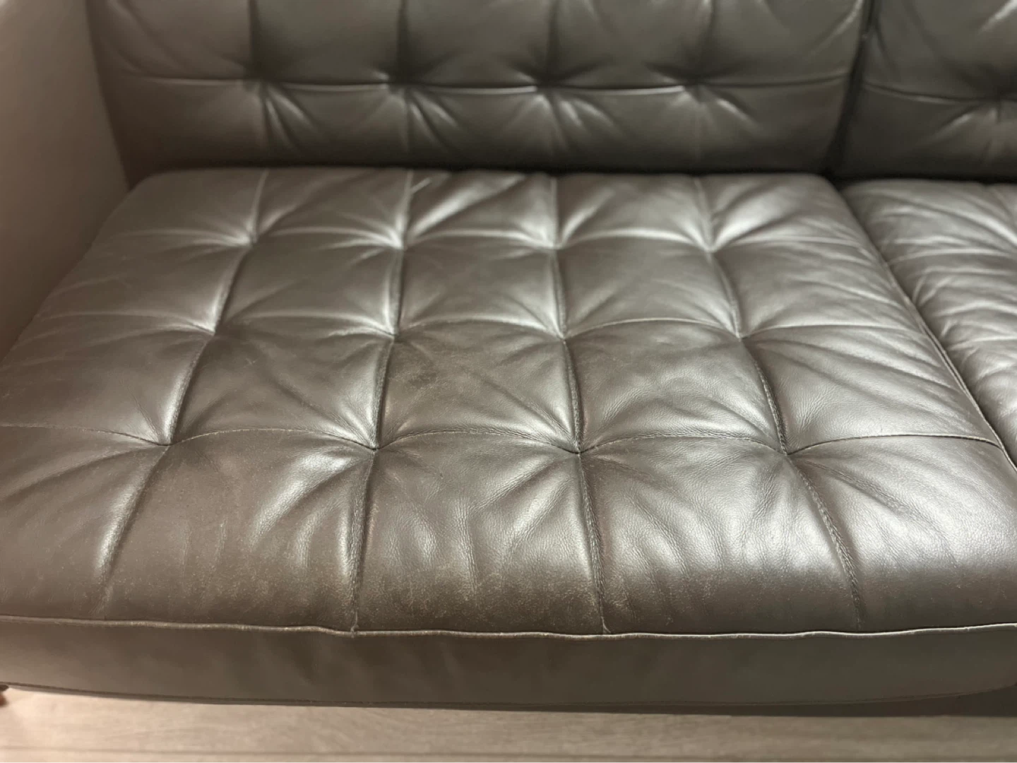 IKEA MORABO Brown Leather Sofa - photo 4