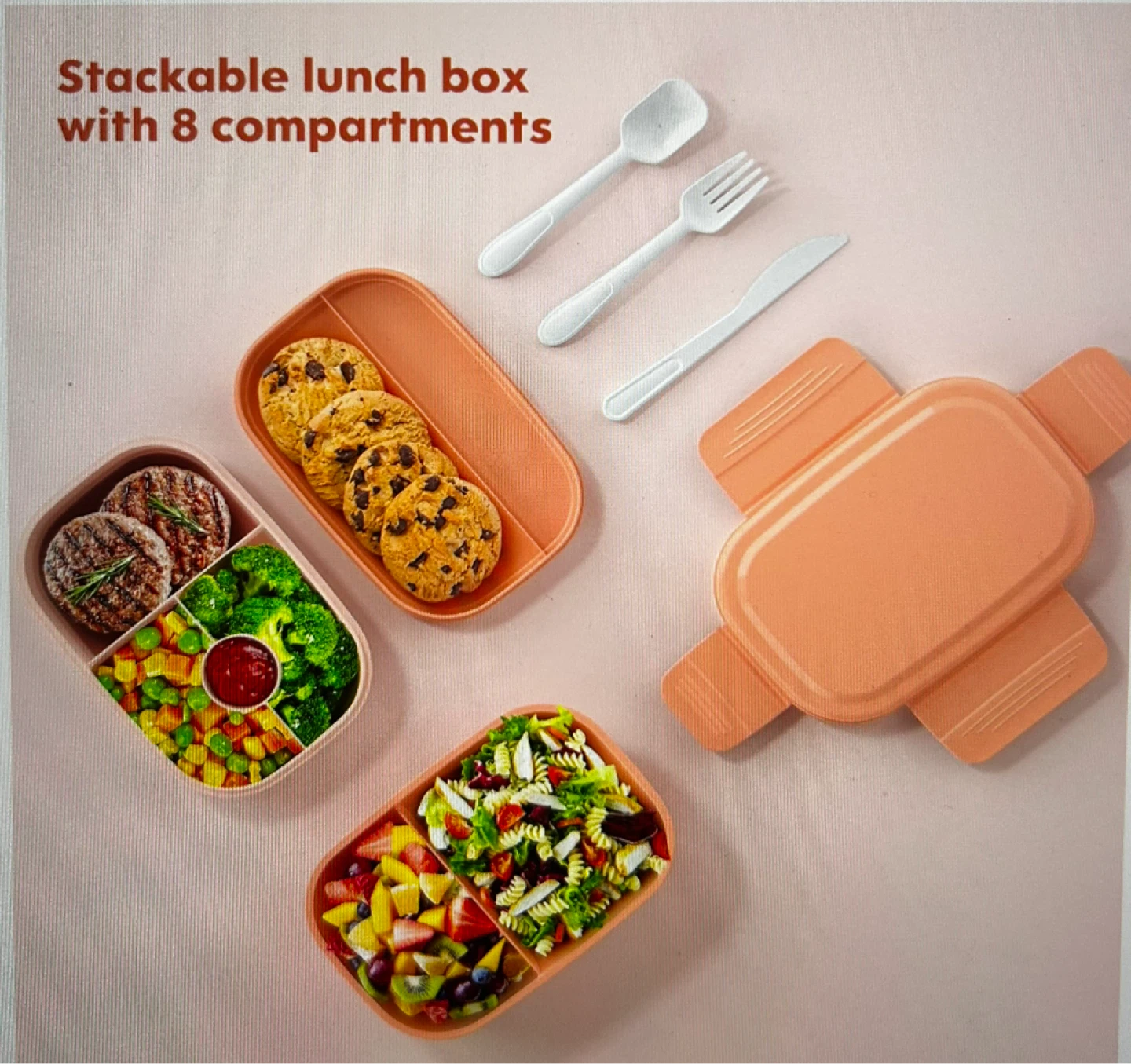 3 layers stackable Food Container - Grey