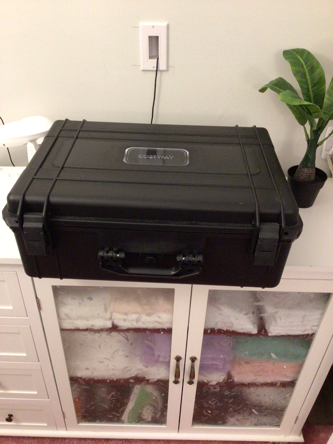 Costway Black Hard Case with Foam Interior
