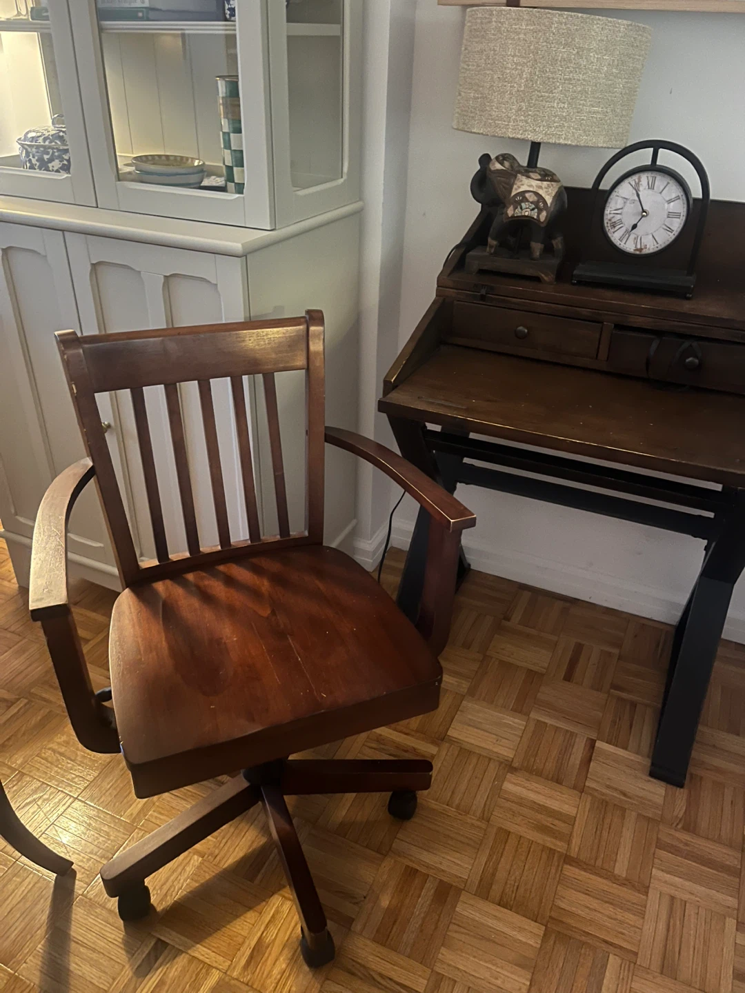 Wooden Swivel Office Chair
