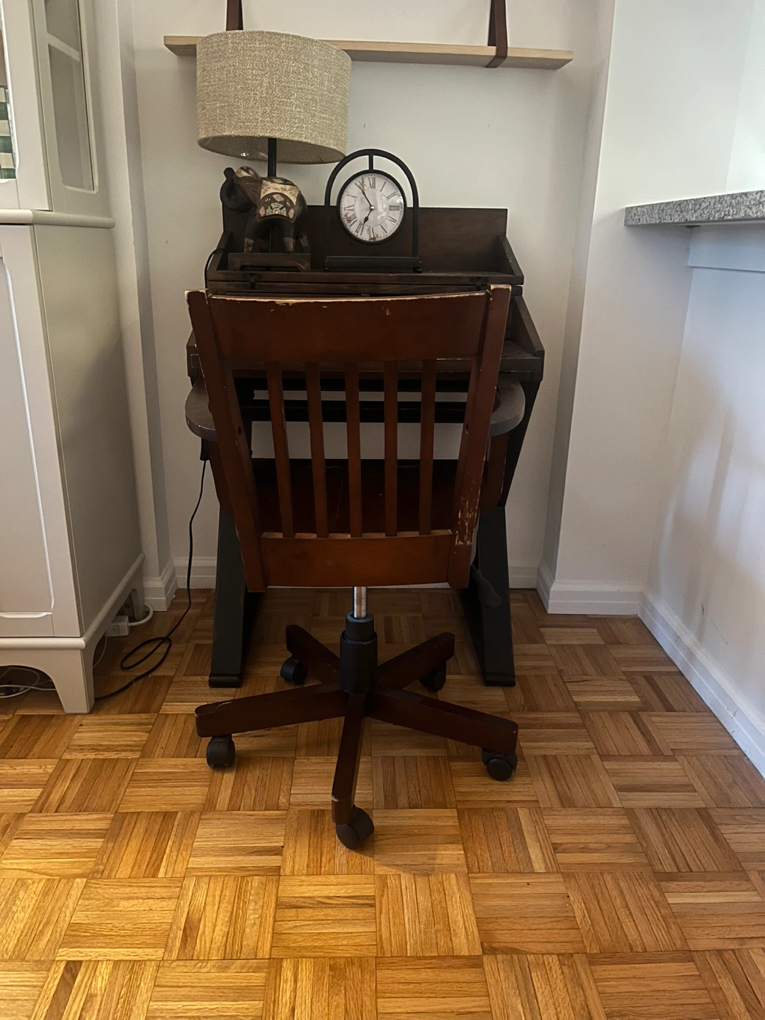 Wooden Swivel Office Chair - photo 3