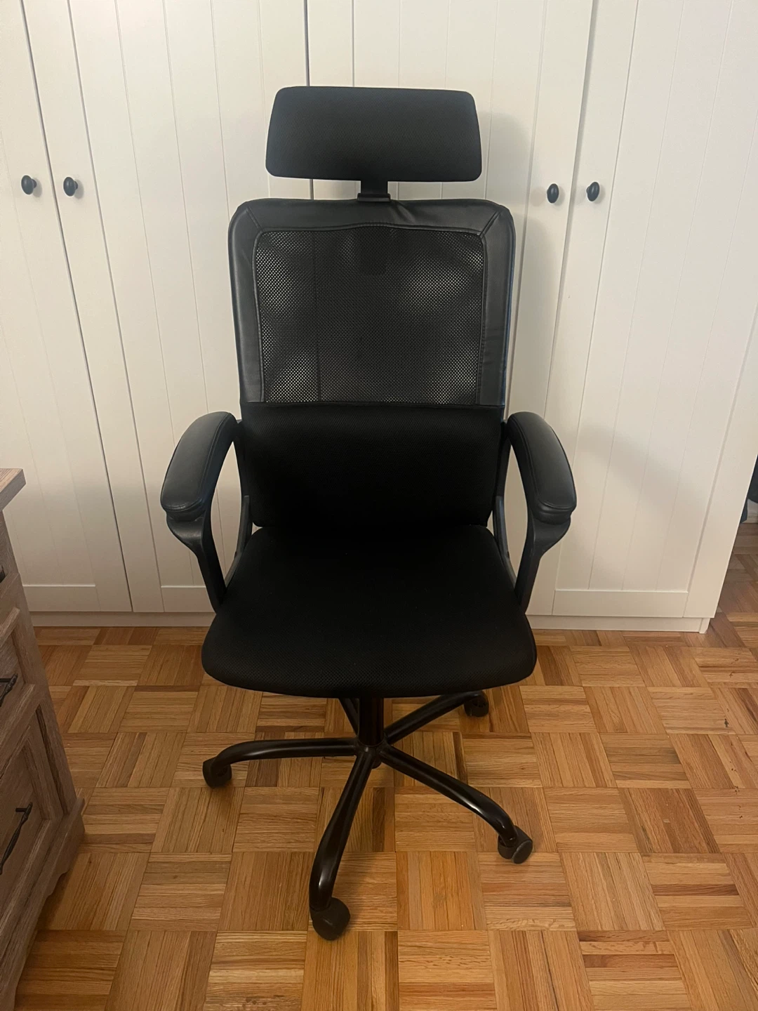 Black Ergonomic Office Chair with Headrest - photo 3
