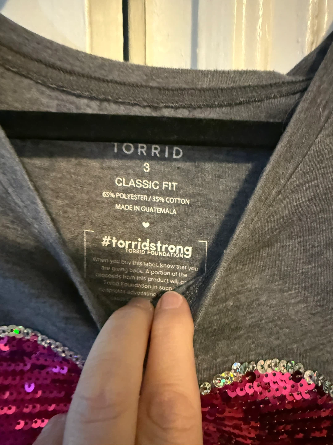 Torrid Classic Fit T-Shirt with Sequin Heart & Ribbon - Size 3 - photo 2