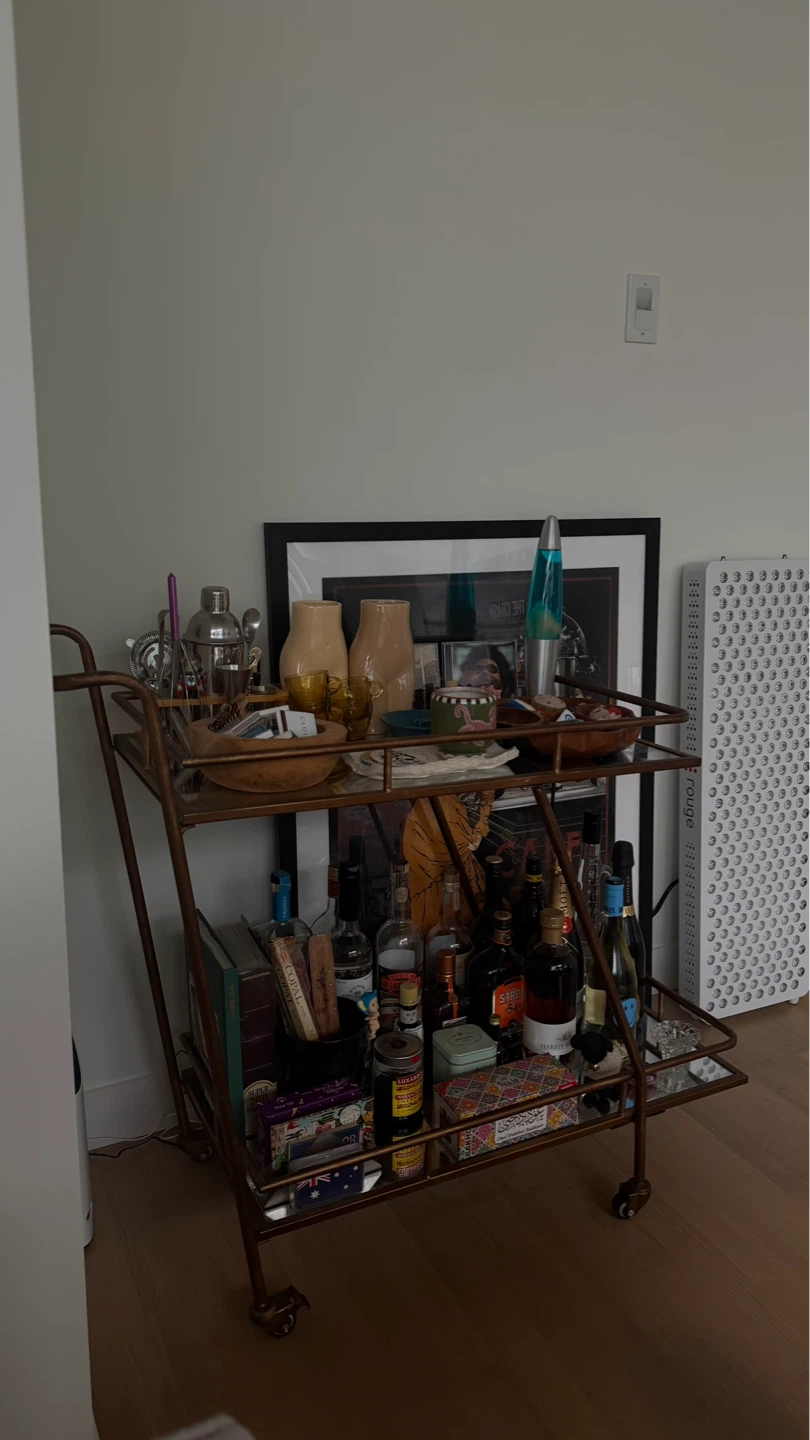 Bronze Metal Bar Cart