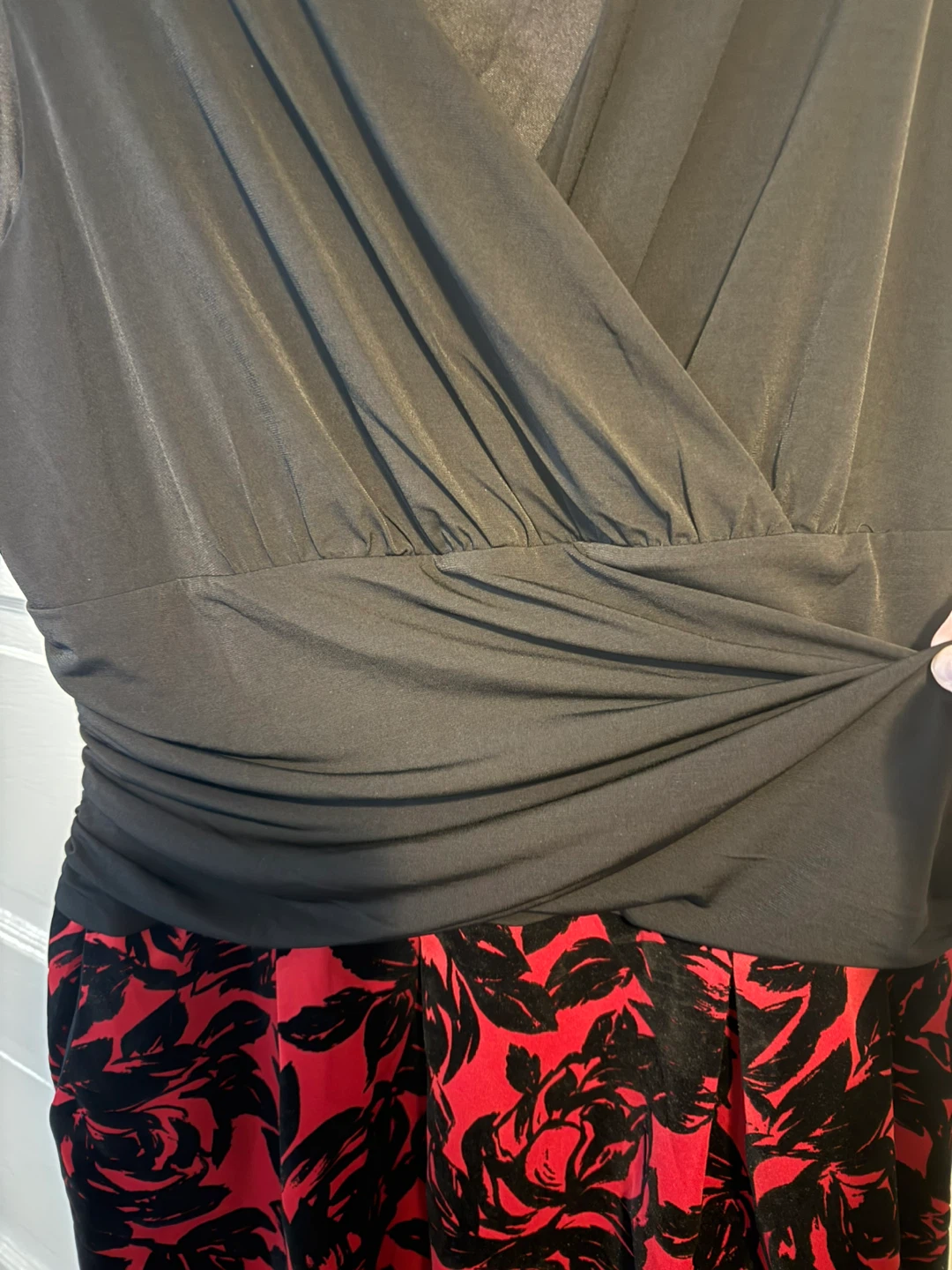 EnFocus Women 18W Black & Red Floral Sleeveless Wrap Dress - photo 2