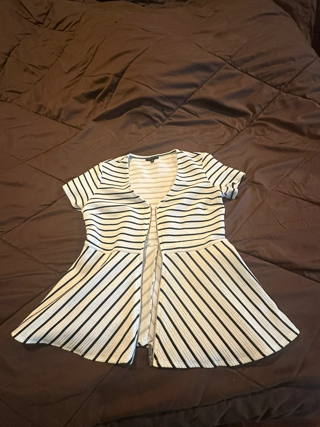 Women's Striped Peplum Top - photo 2