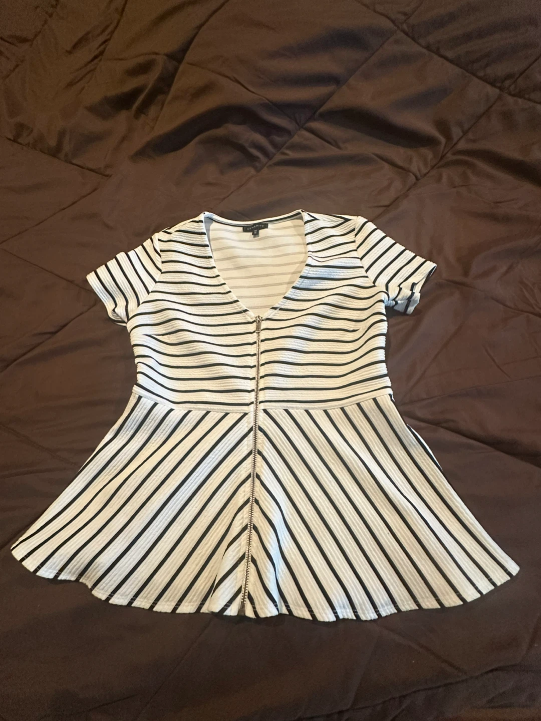 Women's Striped Peplum Top