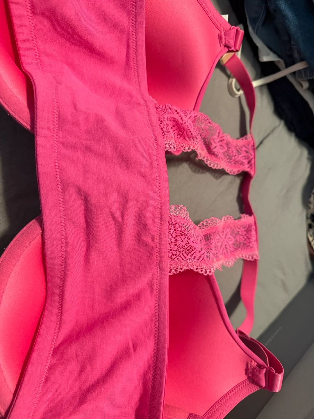 Pink Full Figure Lace Trim Bra 42DDD - photo 3