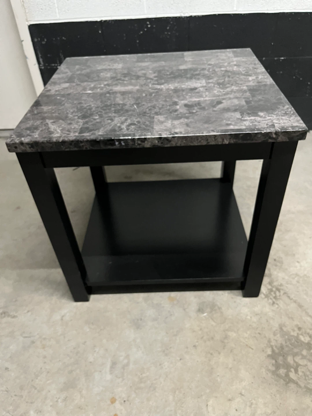 Square Side Table with Marble Top