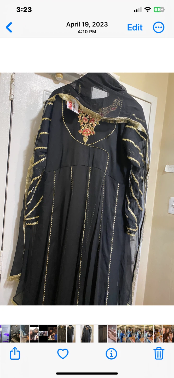 Black Kameez Shalwar with Gold Trim