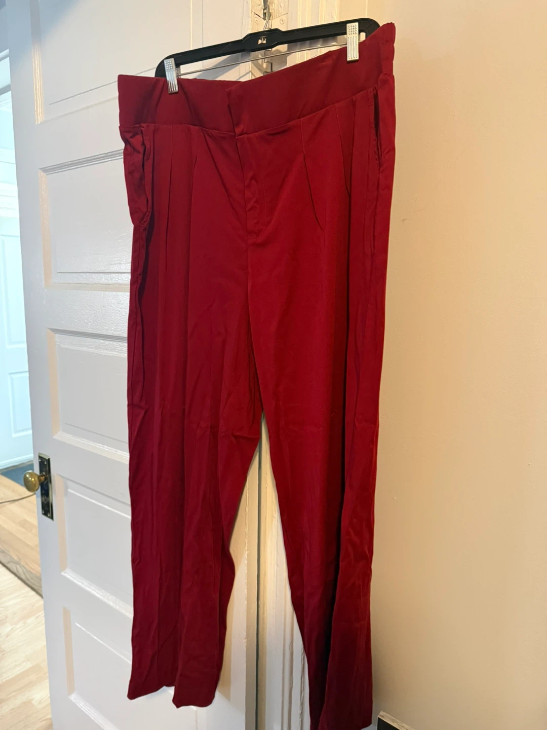 Torrid Red Wide Leg Stretch Challis High-Rise Pants - Size 20R - photo 3