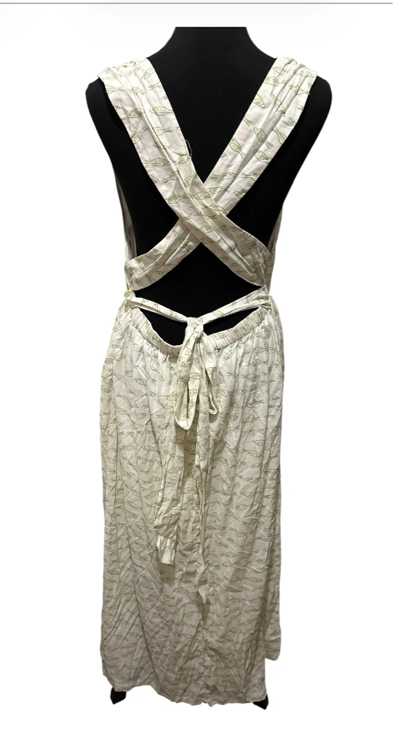 A New Day Cream Print Maxi Dress with Fish Pattern - Size M - photo 2