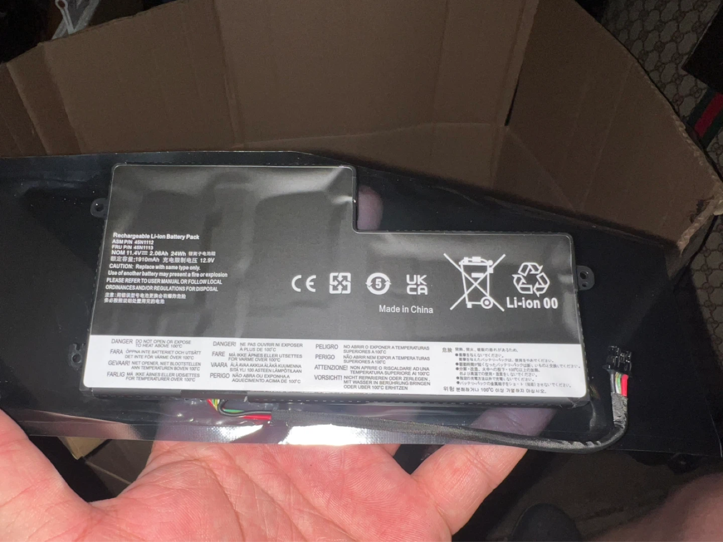 Lenovo ThinkPad Laptop Battery 45N1102 24Wh 1910mAh